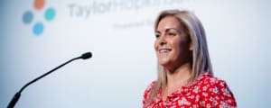 Vikki Craig, Head of HR at Taylor Hopkinson talking at annual company conference
