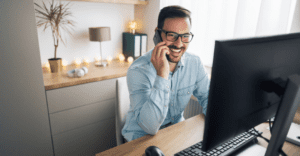 Man receiving good news on renewables jobs