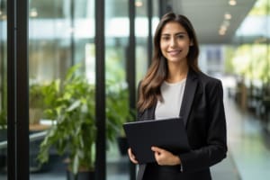 Smiling professional business woman