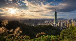 Skiyline view of Taipei cityscape