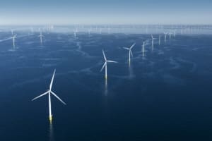 Aerial view of the Anholt offshore wind farm
